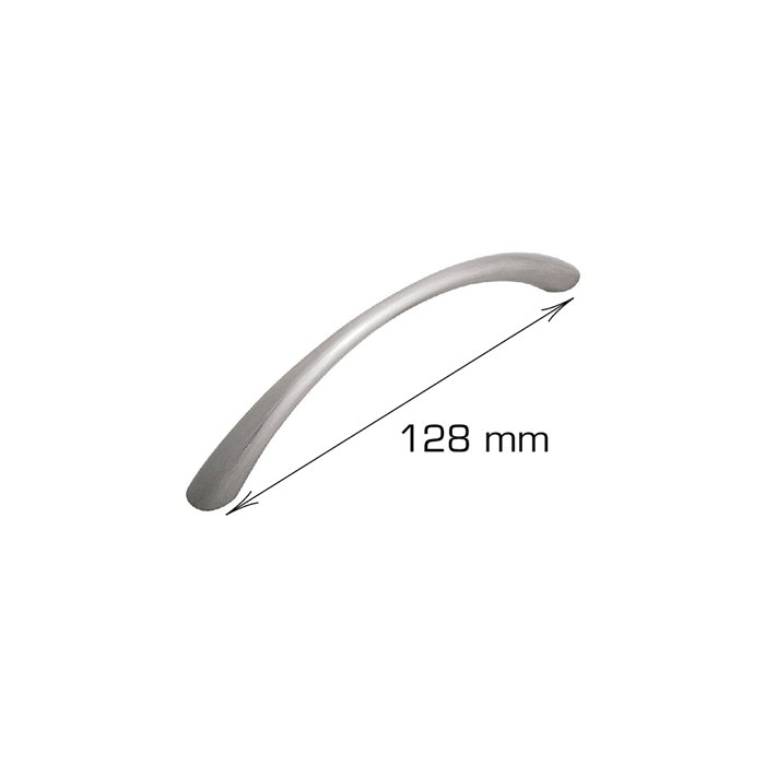 Håndtak flat bue stål 128 mm - 2 stk. 